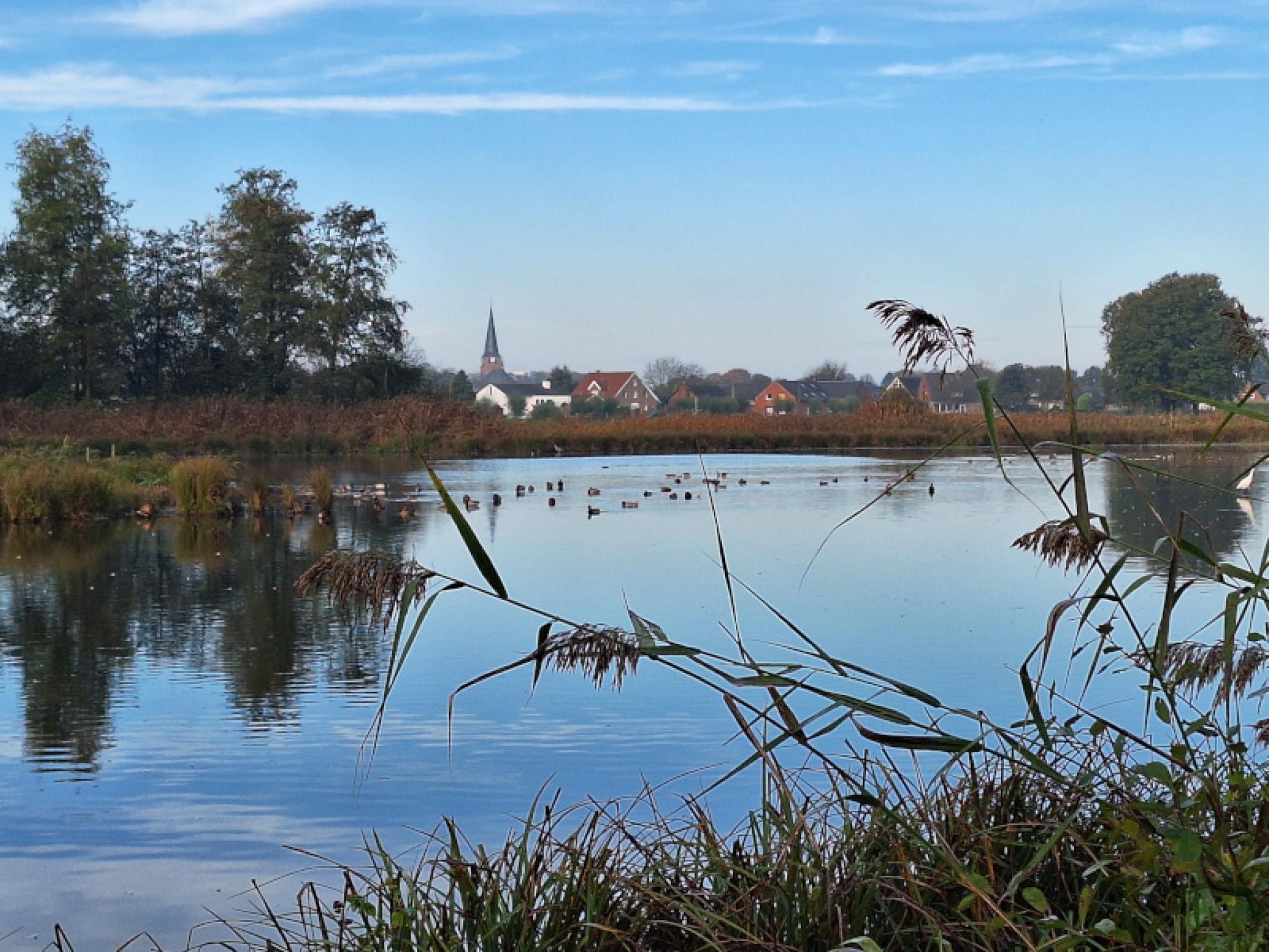 De Wittsee met in de verte de kerktoren van Leuth